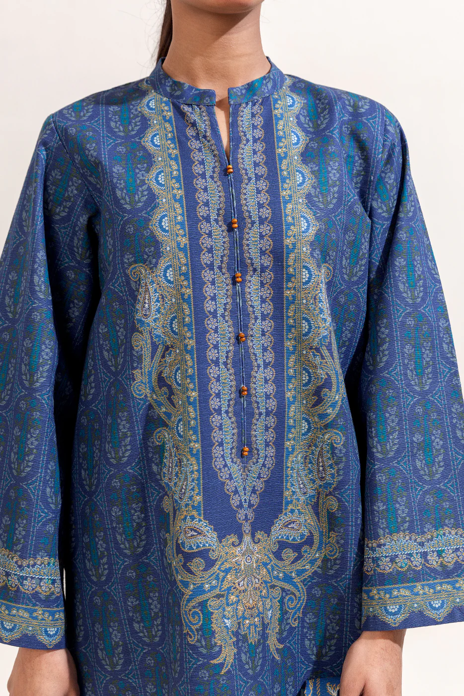 3 PIECE PRINTED KHADDAR SUIT-PARISIAN BLISS (UNSTITCHED) - Image 5