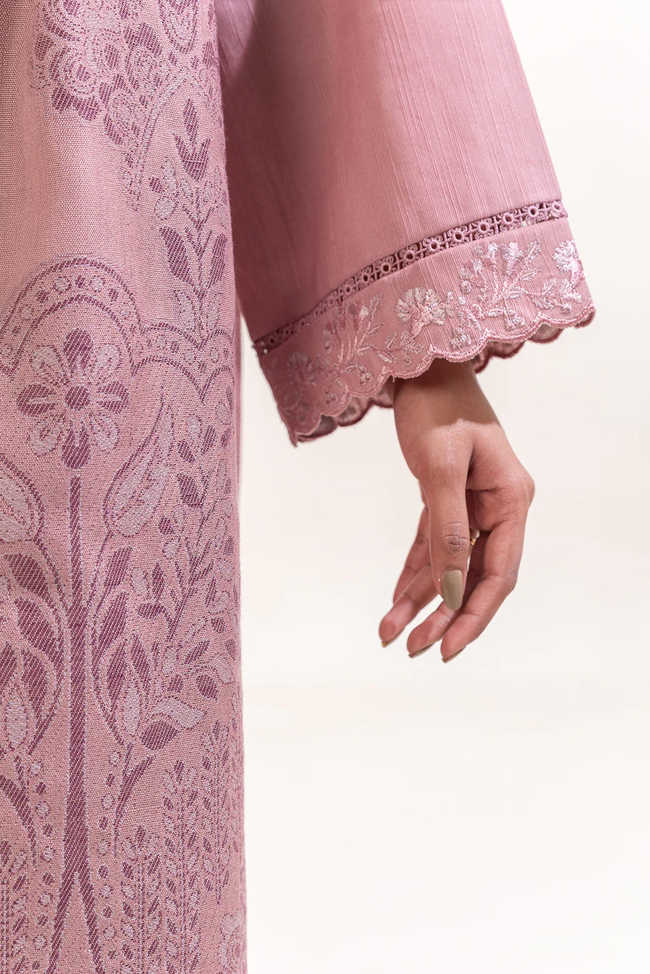 3 PIECE EMBROIDERED KHADDAR SUIT-SPRING FEST (UNSTITCHED) - Image 6