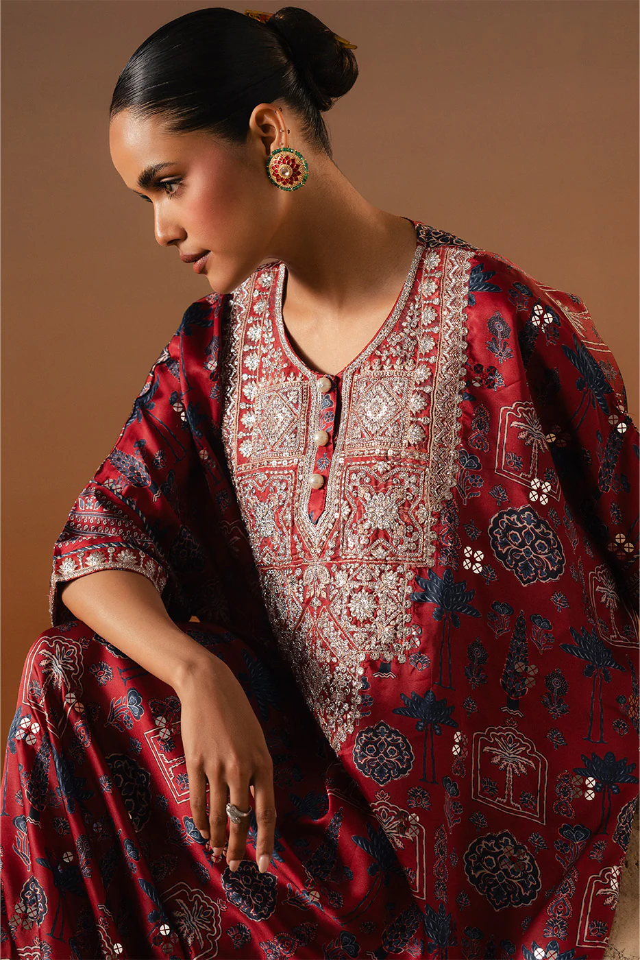 EMBROIDERED SHAMOZE SILK SHIRT (LUXURY-PRET) - Image 2
