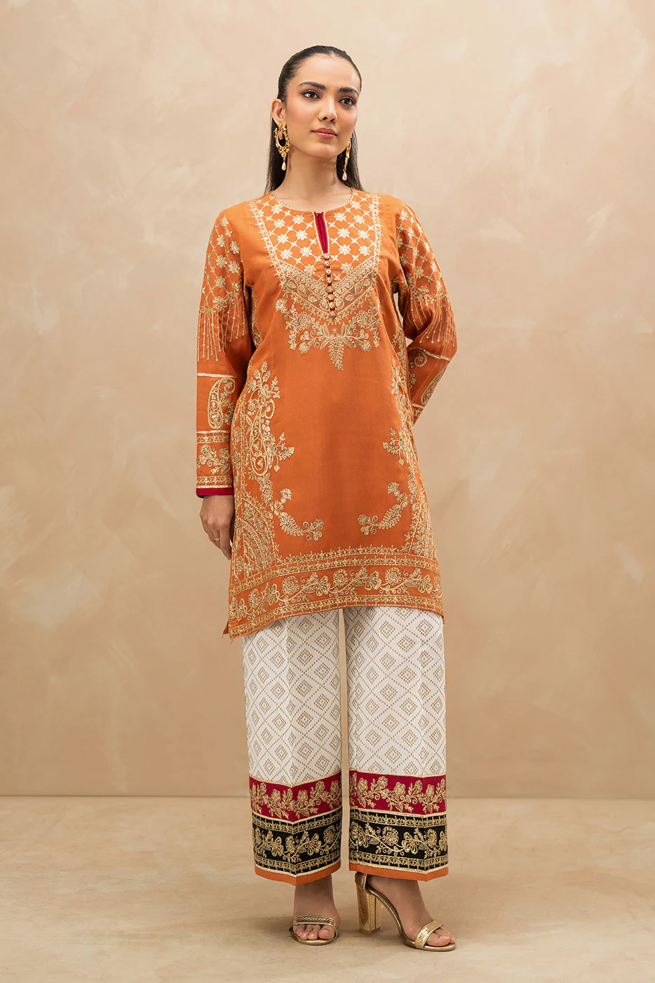 2 PIECE EMBROIDERED RAW SILK SUIT (LUXURY-PRET) - Image 5