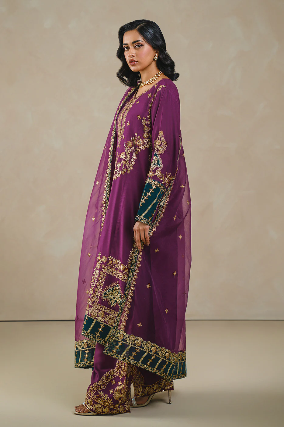 2 PIECE EMBROIDERED KHADDAR SUIT (LUXURY PRET) - Image 3