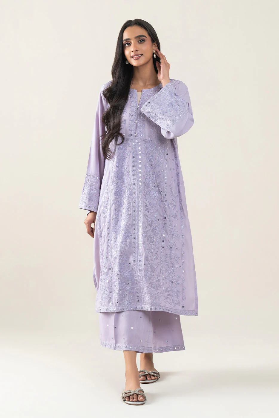 2 PIECE EMBROIDERED RAW SILK SUIT (LUXURY-PRET) - Image 2