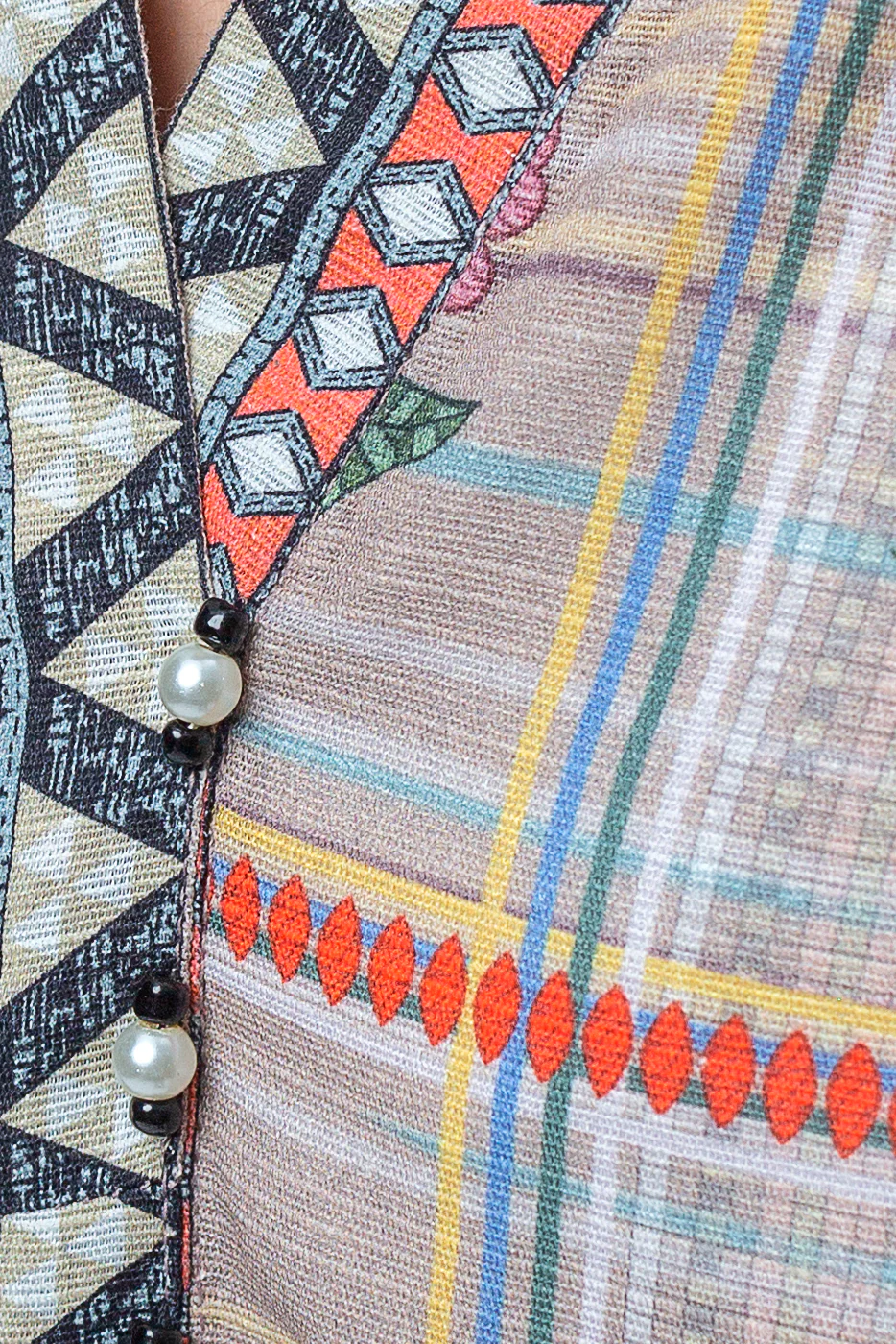 1 PIECE - PRINTED KHADDAR SHIRT - FEATHER GRAY (UNSTITCHED) - Image 3