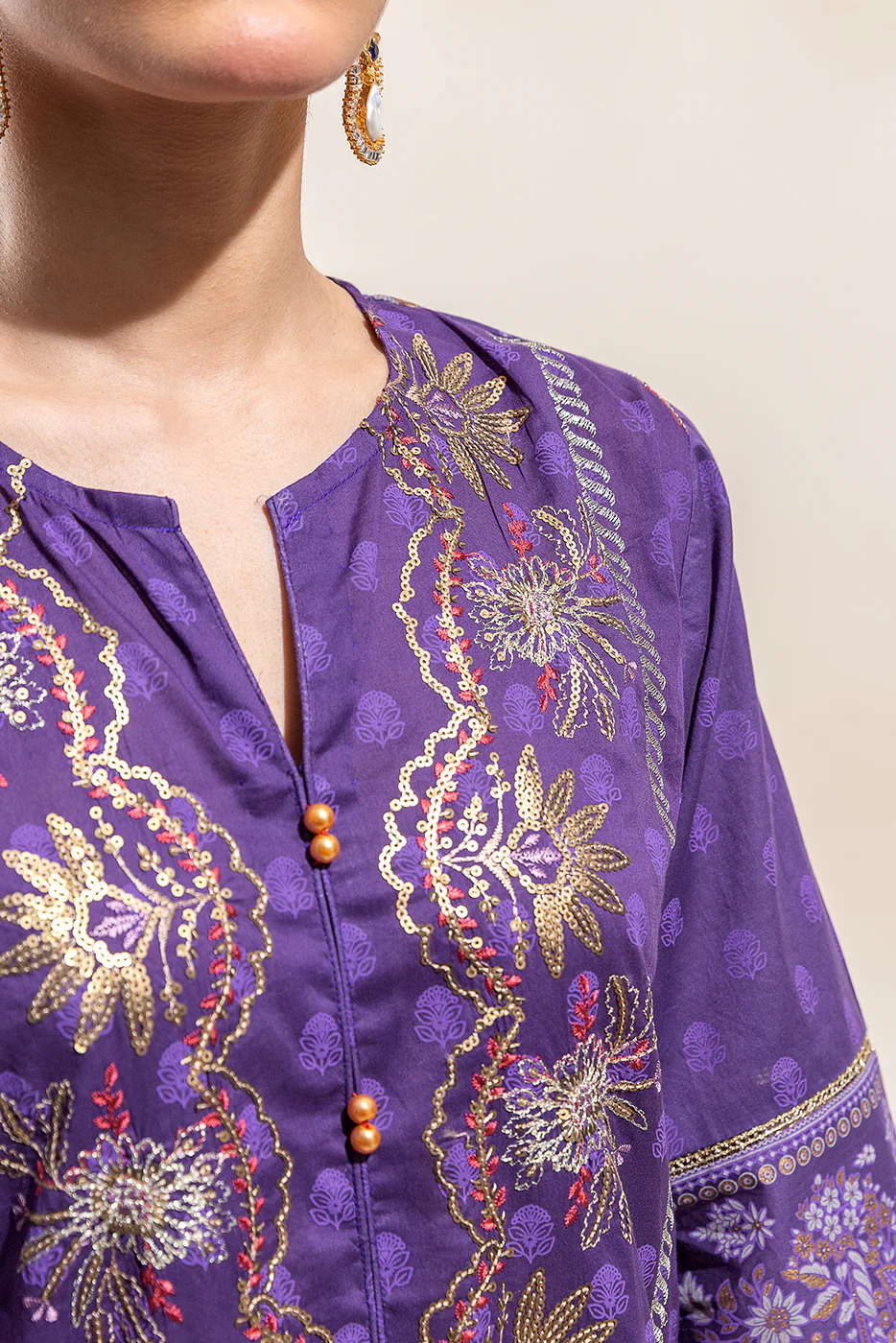 3 PIECE EMBROIDERED LAWN SUIT-ENIGMATIC CHARM (UNSTITCHED) - Image 4