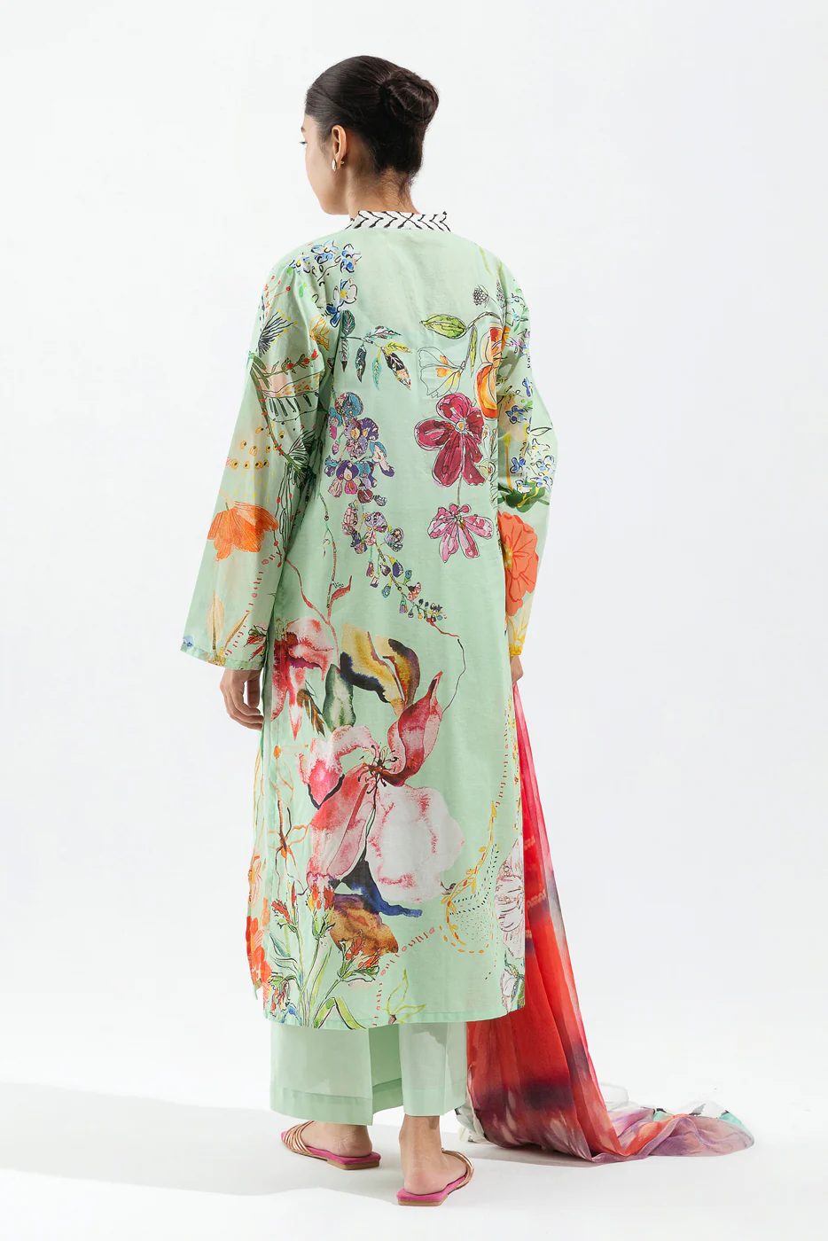 3 PIECE - PRINTED LAWN SUIT - MINT VOYAGE - Image 3