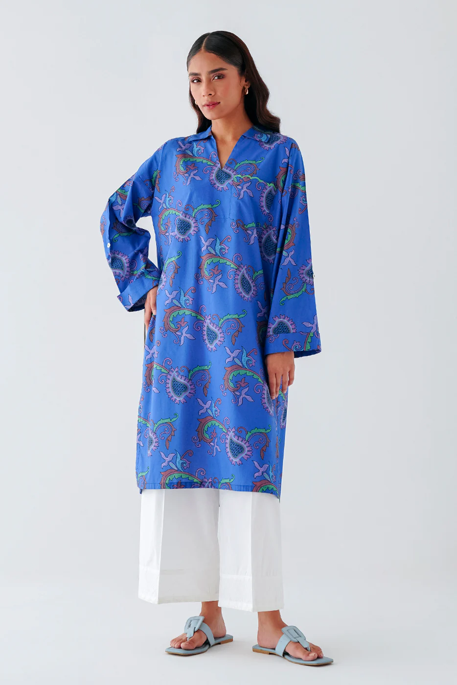 PRINTED CAMBRIC SHIRT (PRET) - Image 5
