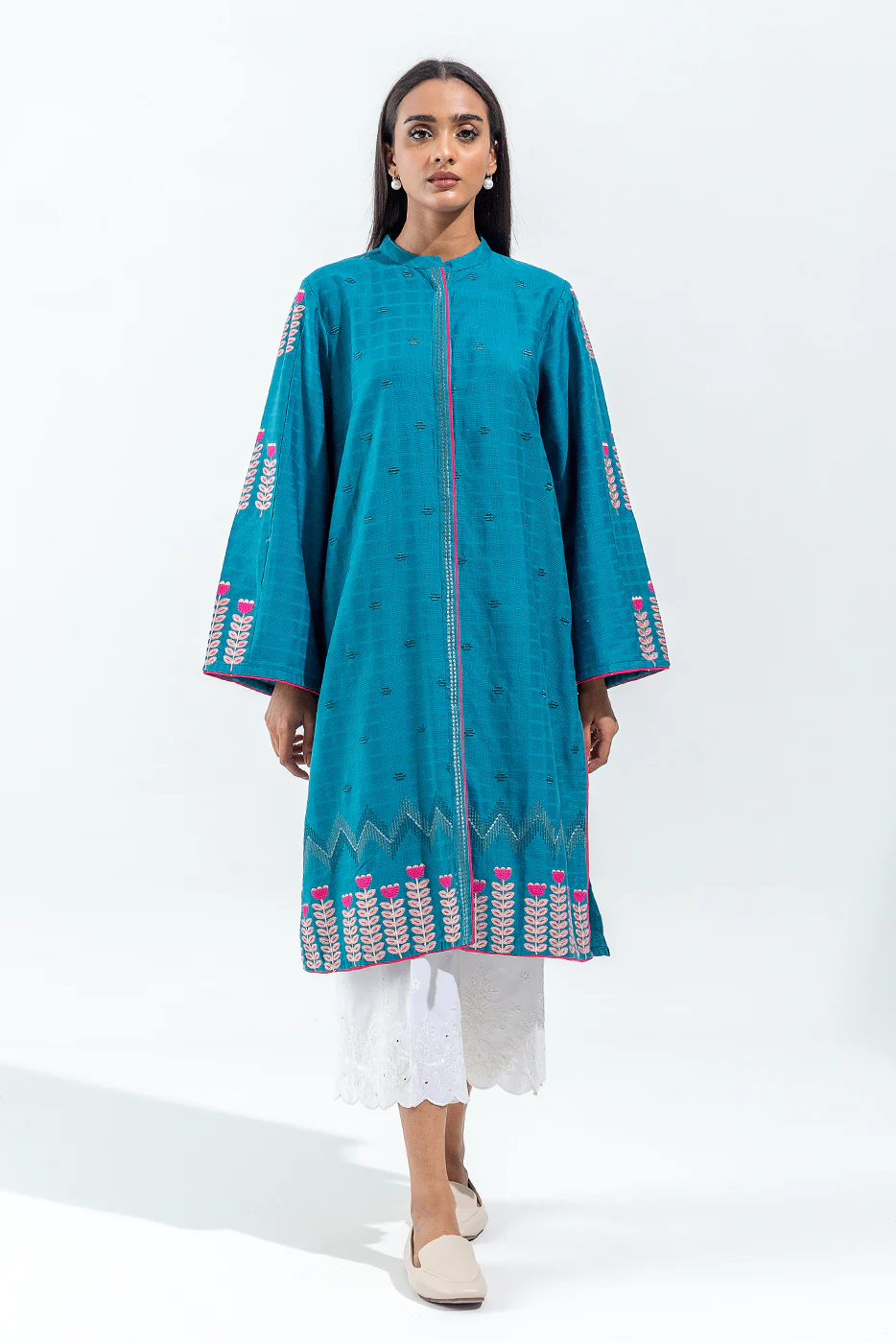 EMBROIDERED DOBBY SHIRT (PRET) - Image 2
