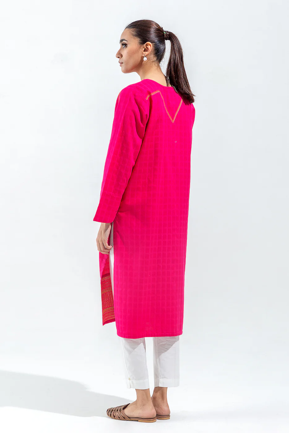 EMBROIDERED DOBBY SHIRT (PRET) - Image 3