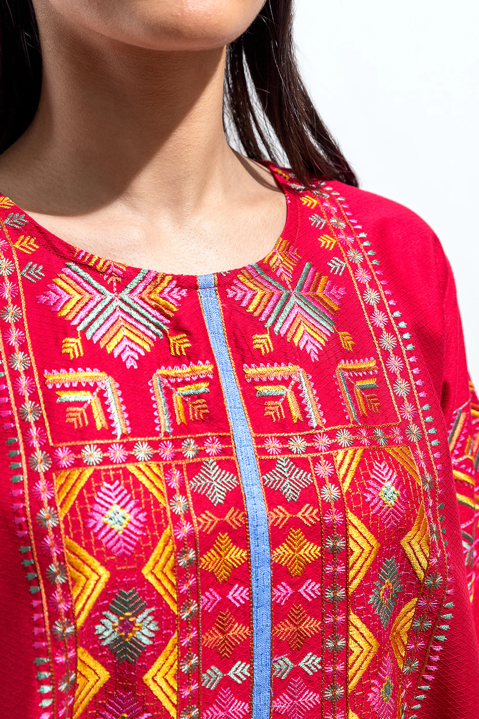 EMBROIDERED SELF JACQUARD SHIRT (PRET) - Image 3