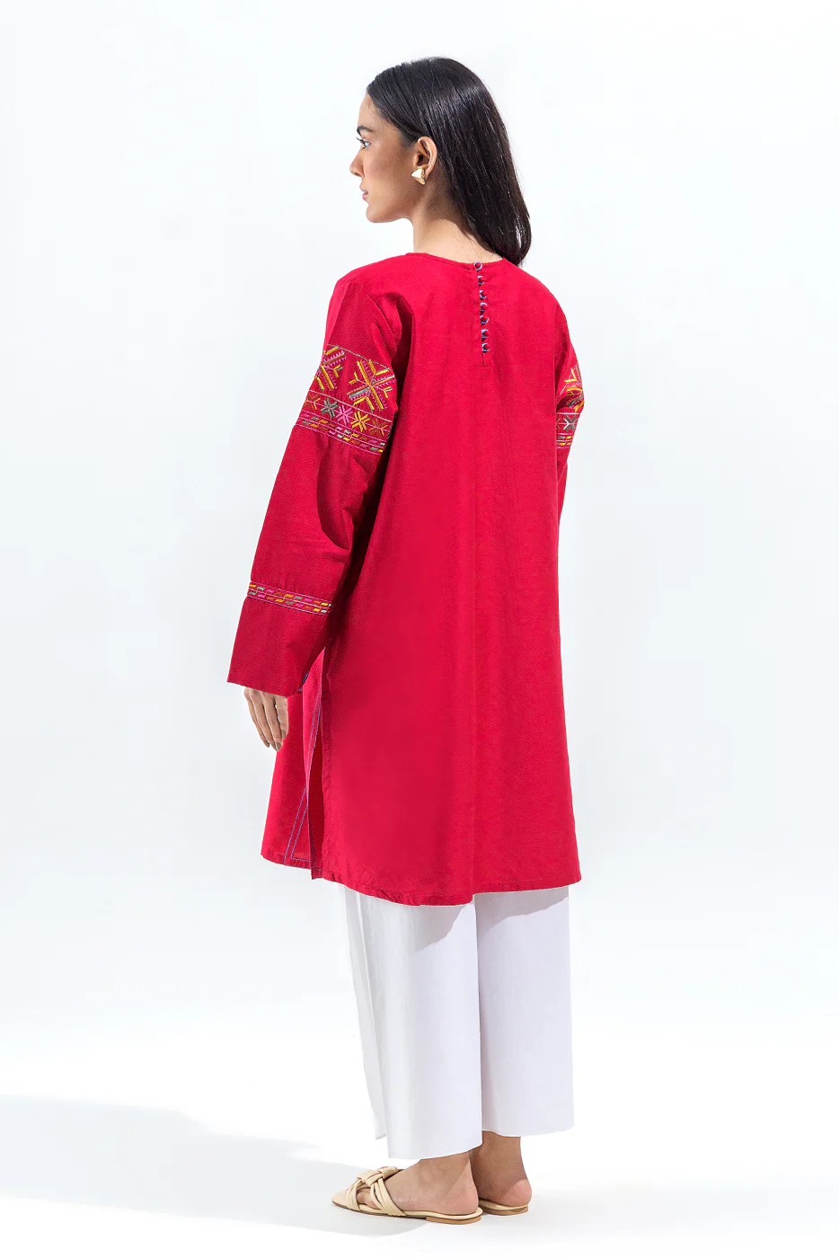 EMBROIDERED SELF JACQUARD SHIRT (PRET) - Image 4