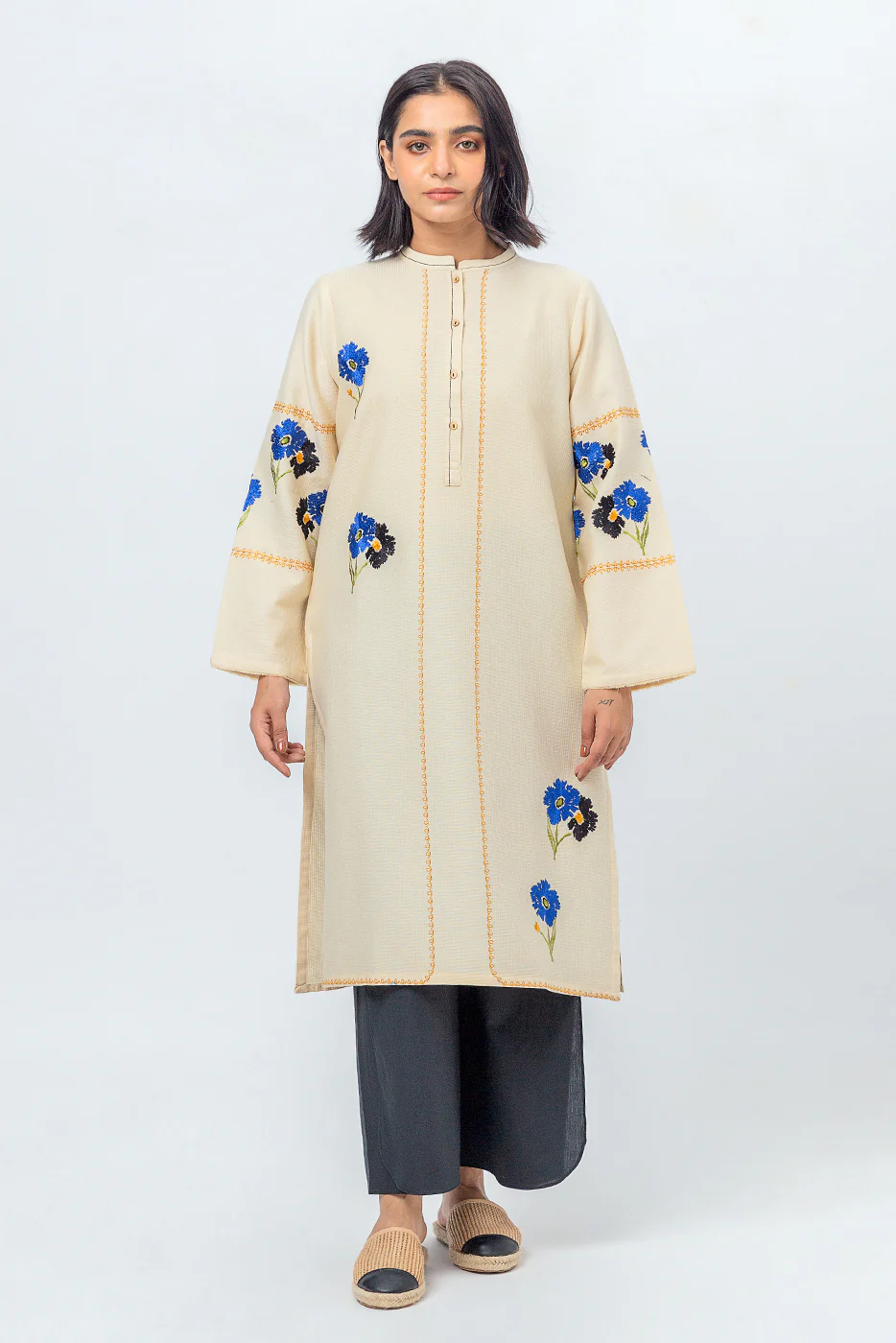 EMBROIDERED DOBBY SHIRT (PRET) - Image 2