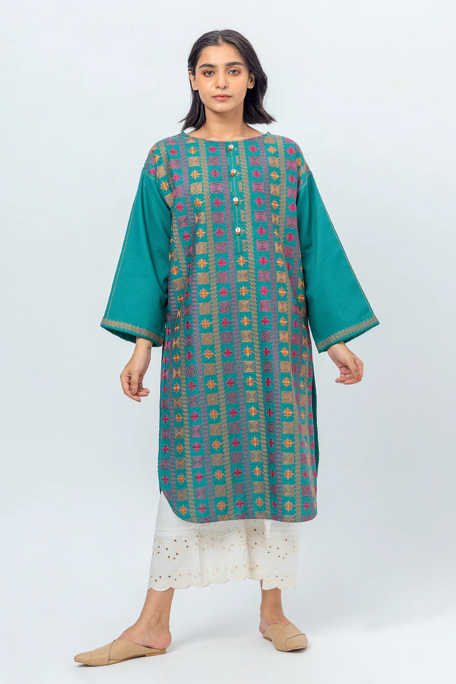EMBROIDERED DOBBY SHIRT (PRET) - Image 2