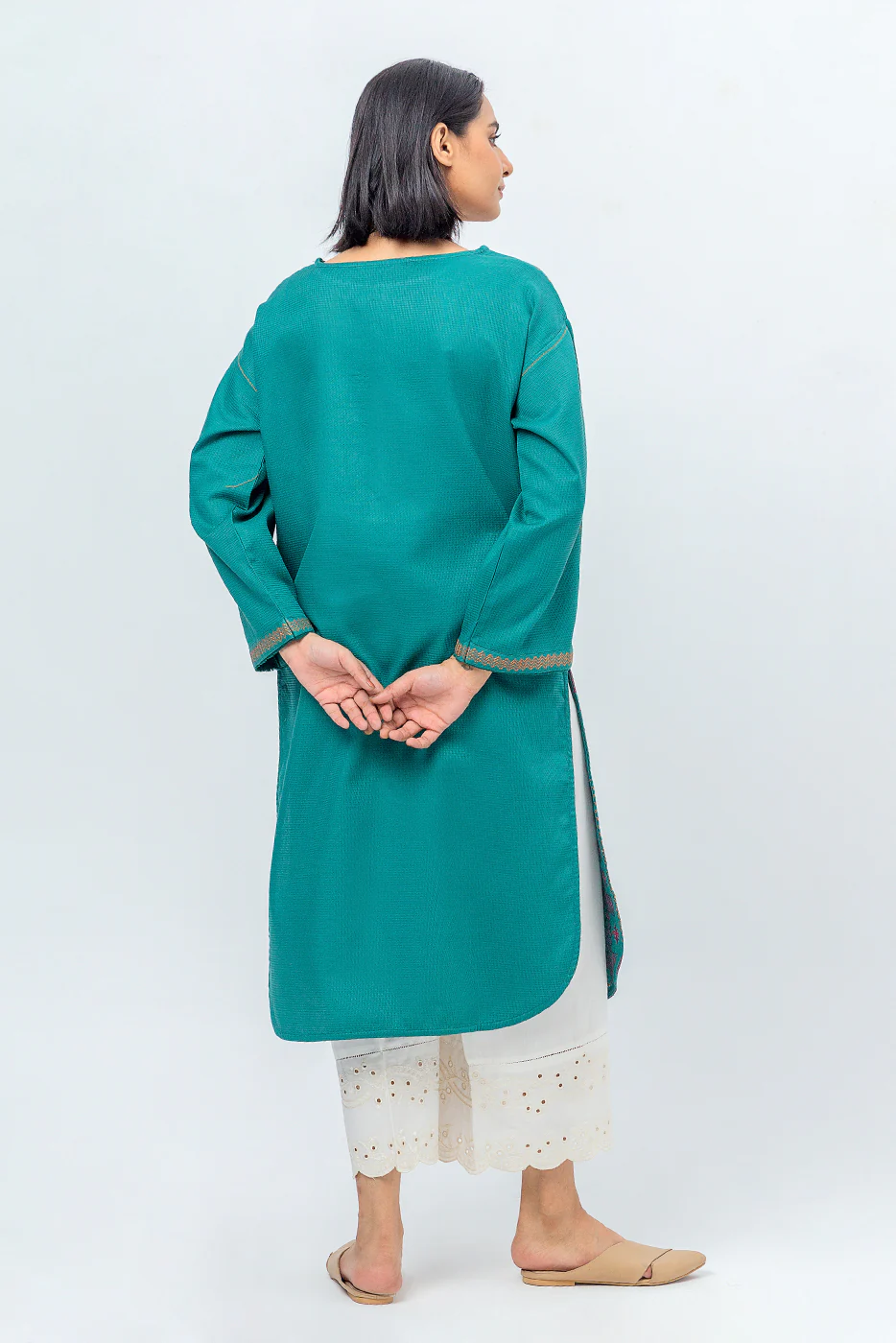 EMBROIDERED DOBBY SHIRT (PRET) - Image 3