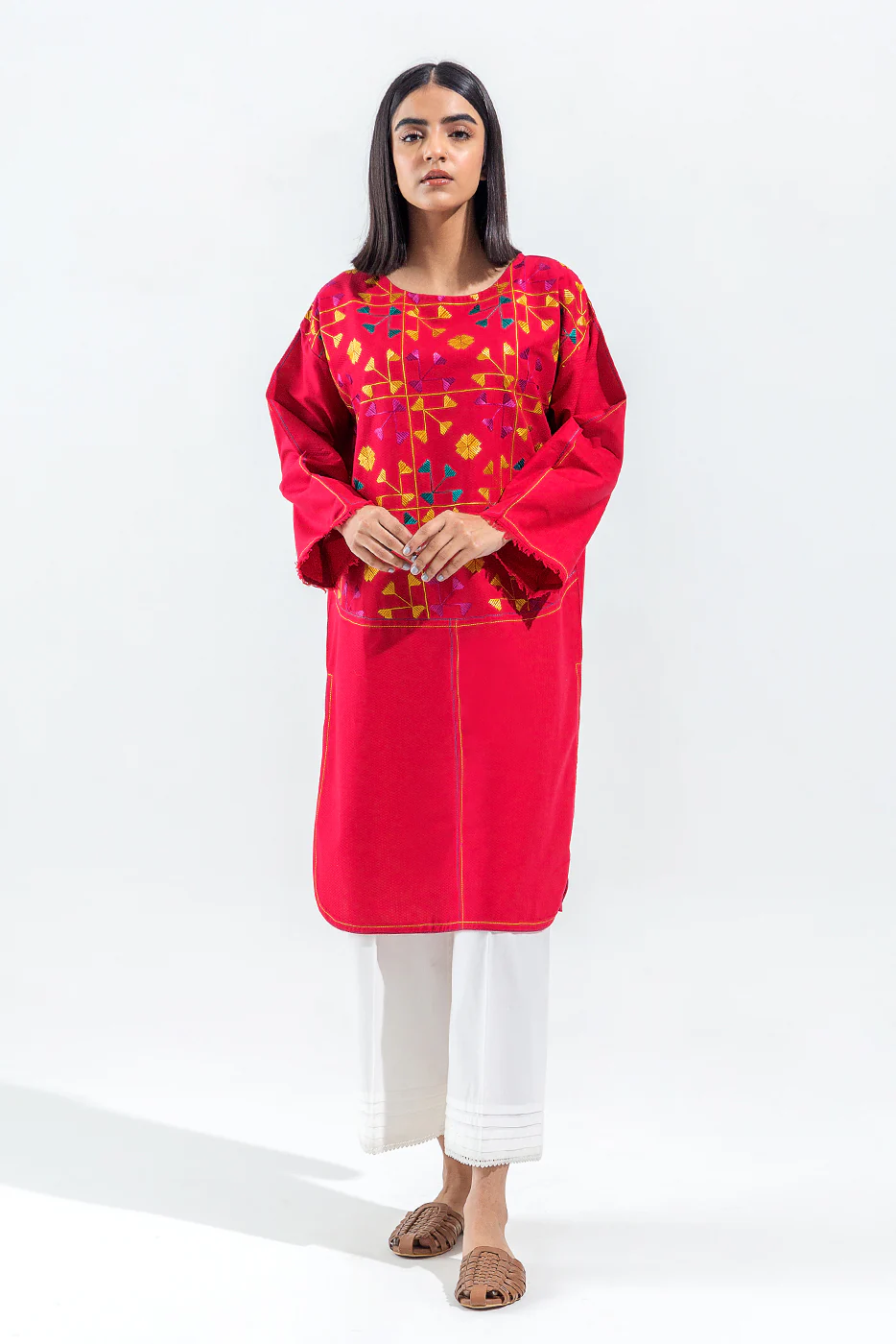 EMBROIDERED SELF JACQUARD SHIRT (PRET) - Image 2
