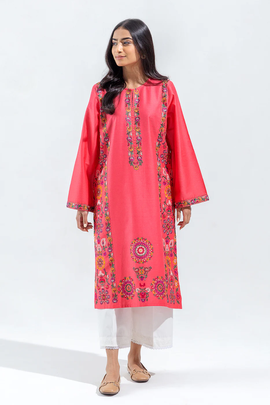 EMBROIDERED SELF JACQUARD SHIRT (PRET) - Image 2