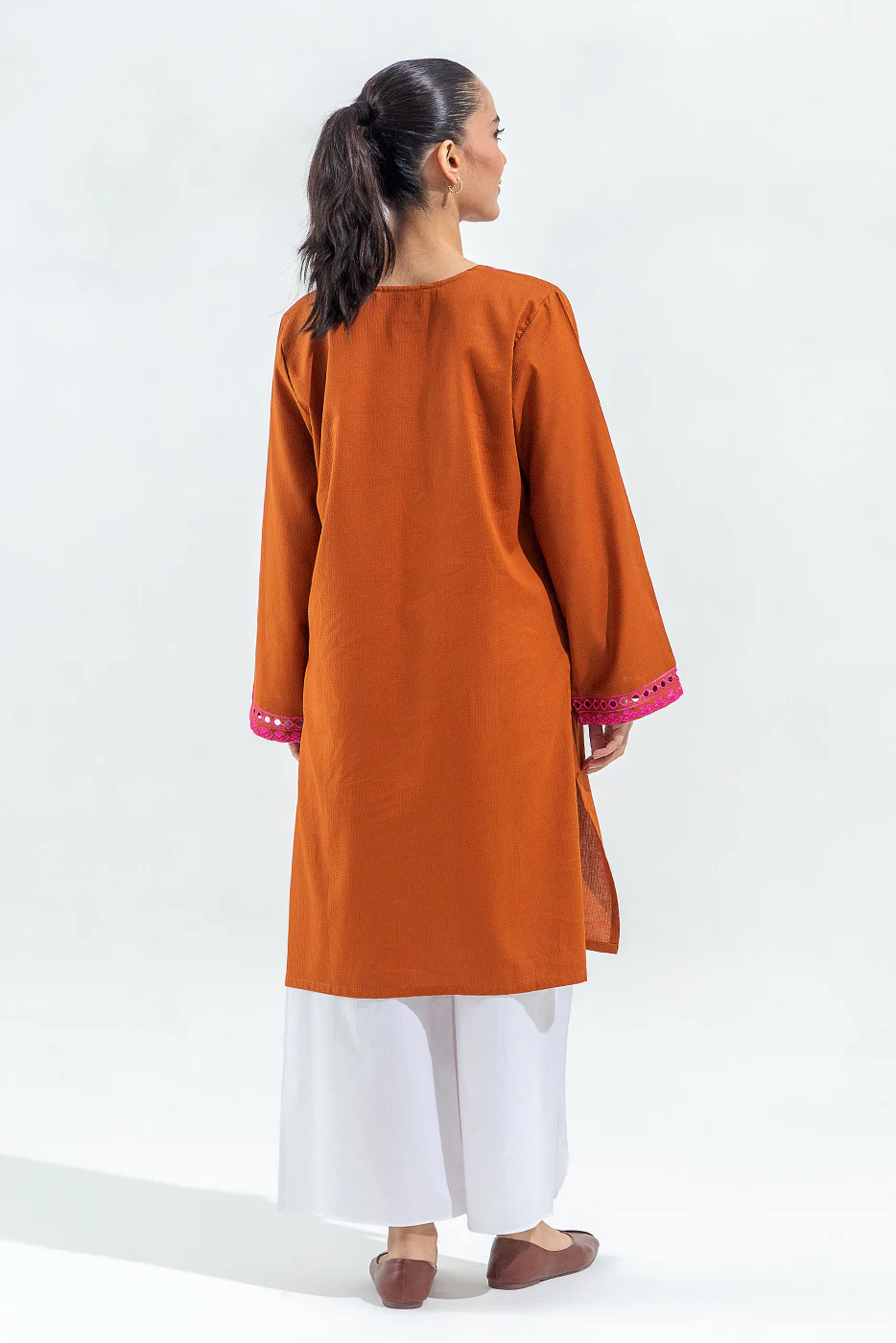 EMBROIDERED DOBBY SHIRT (PRET) - Image 4
