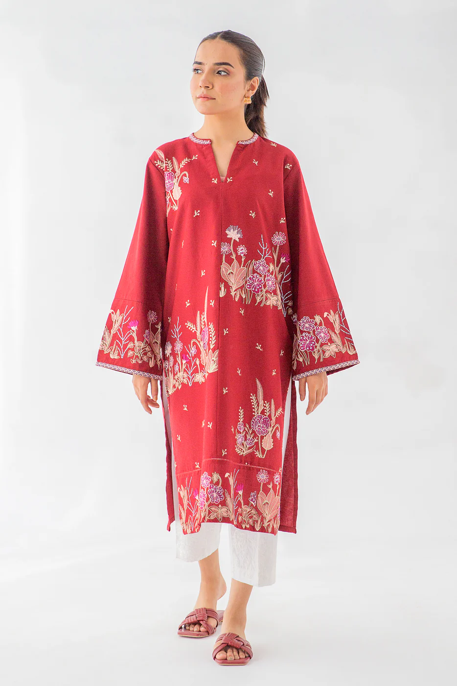 EMBROIDERED DOBBY SHIRT (PRET) - Image 2