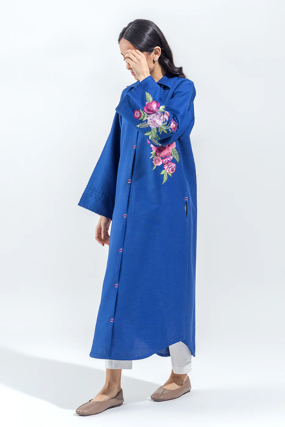 EMBROIDERED DOBBY SHIRT (PRET) - Image 3