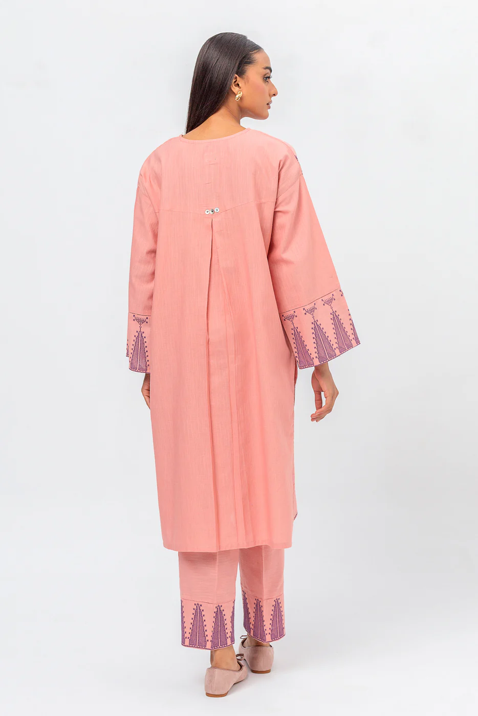2 PIECE EMBROIDERED SLUB KHADDAR SUIT (PRET) - Image 4