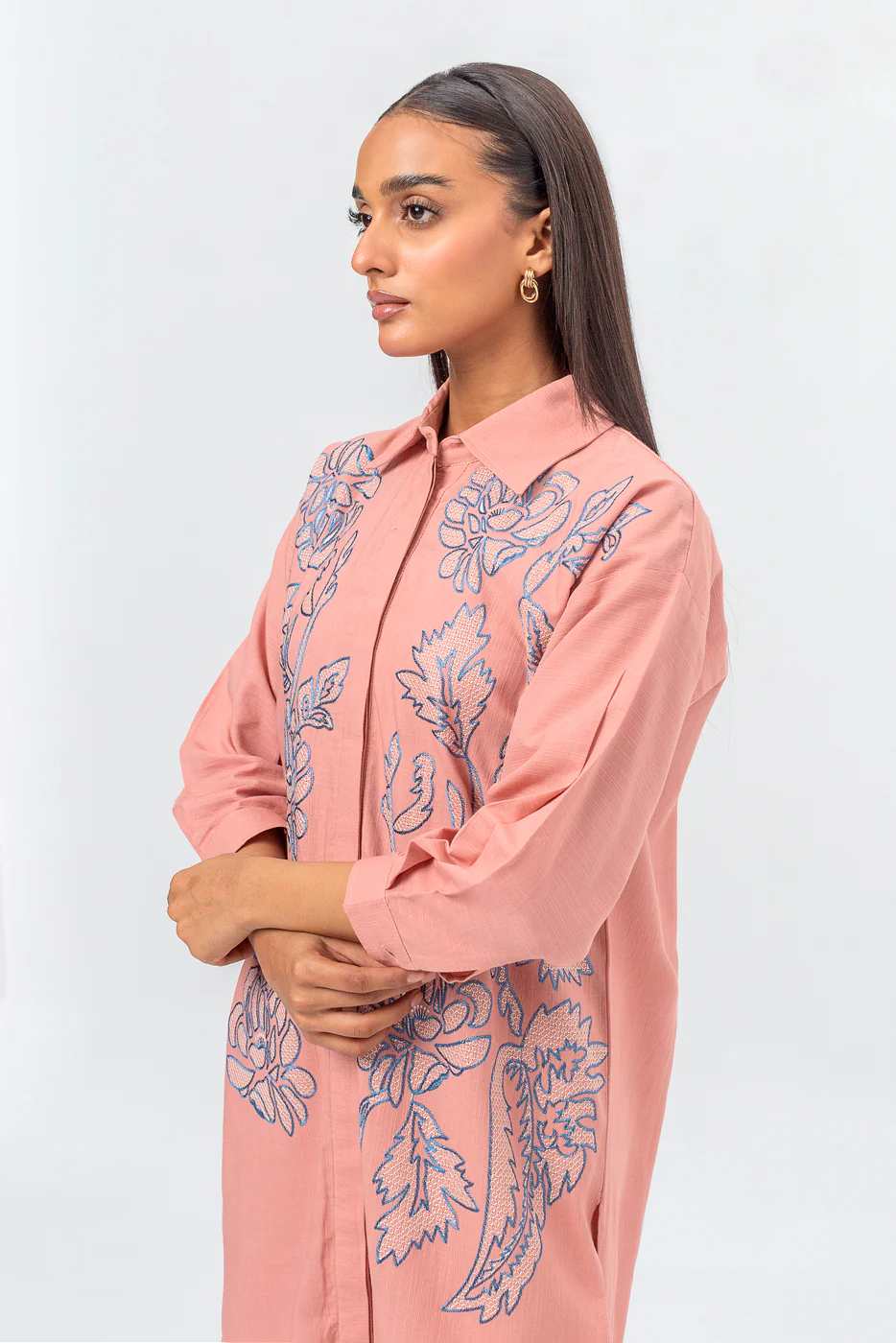 2 PIECE EMBROIDERED SLUB KHADDAR SUIT (PRET) - Image 2
