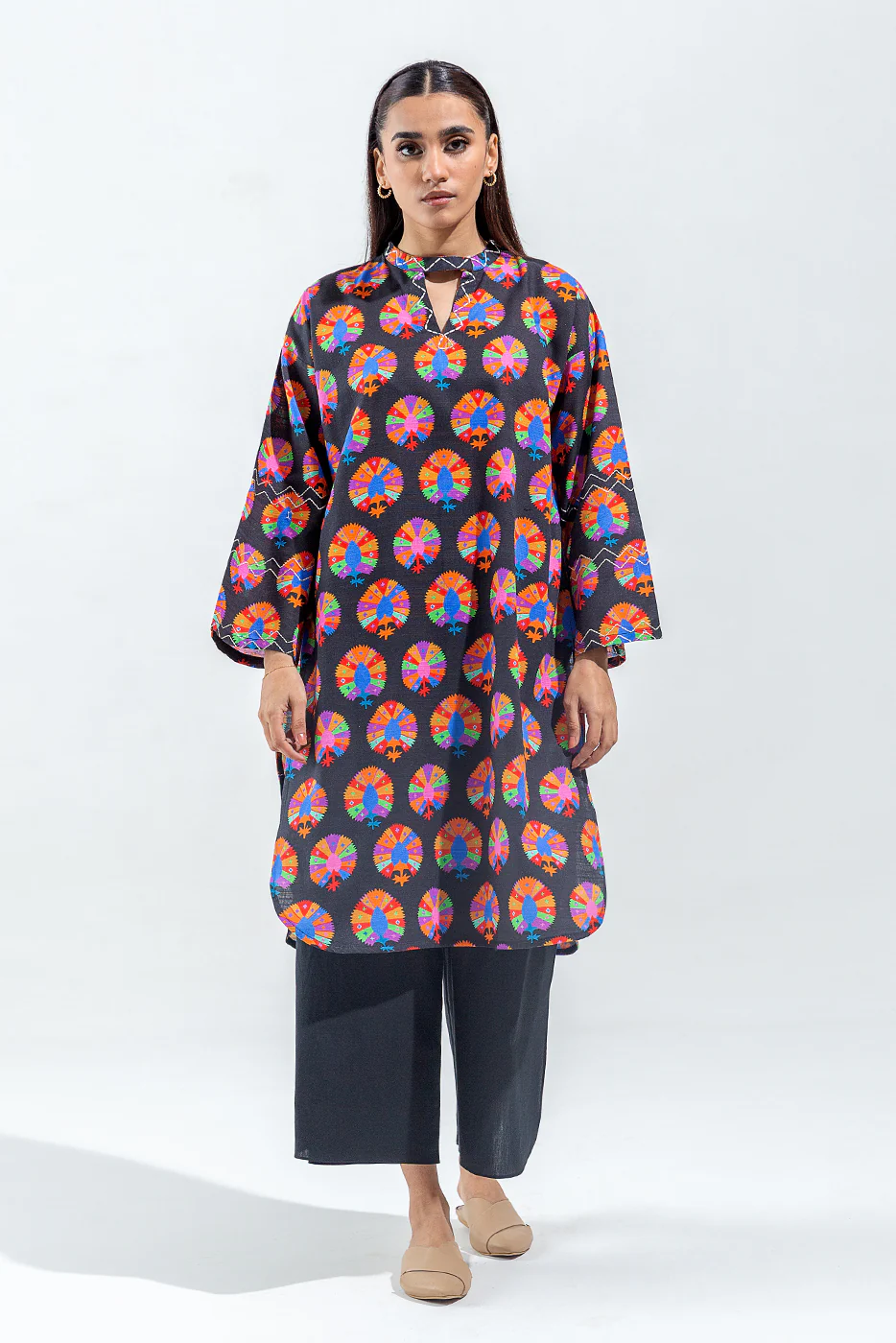 PRINTED SLUB KHADDAR SHIRT (PRET) - Image 4