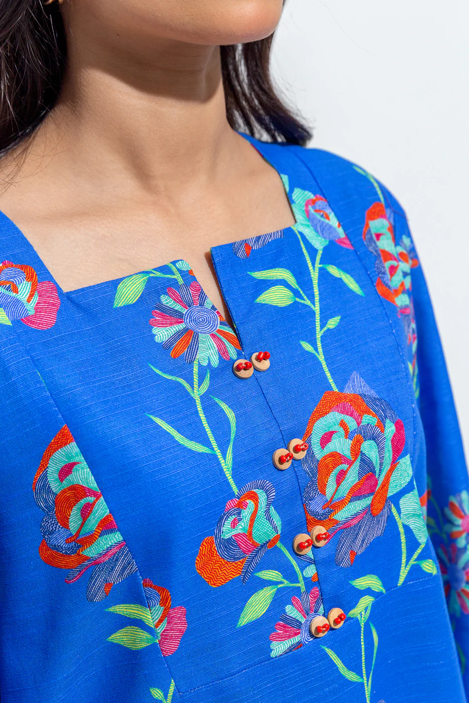 PRINTED SLUB KHADDAR SHIRT (PRET) - Image 3