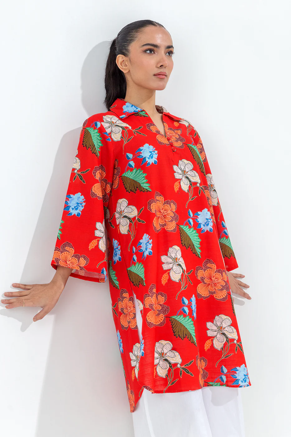 PRINTED SLUB KHADDAR SHIRT (PRET) - Image 2
