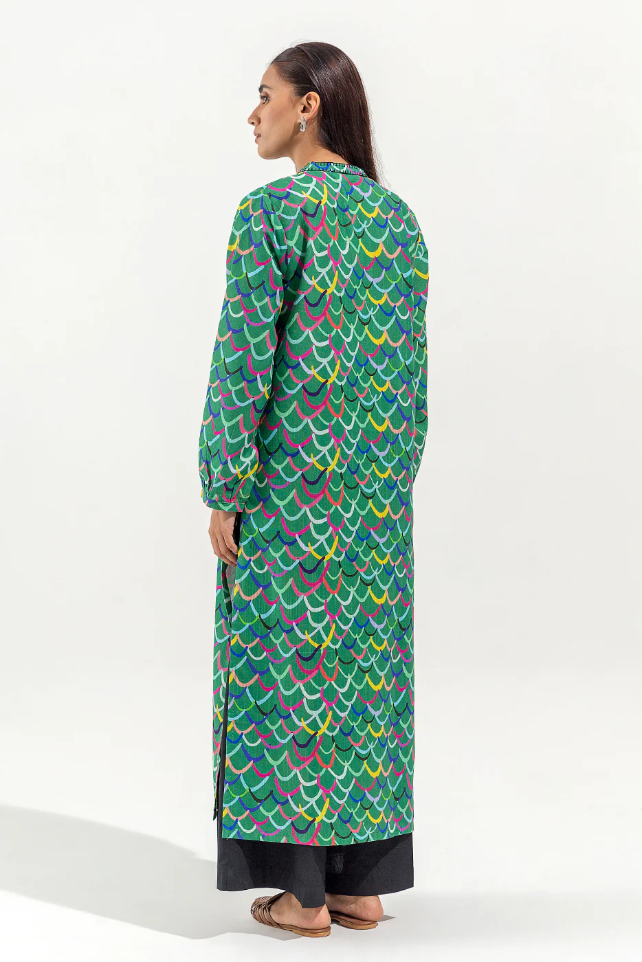 PRINTED PRINTED KHADDAR SHIRT (PRET) - Image 3