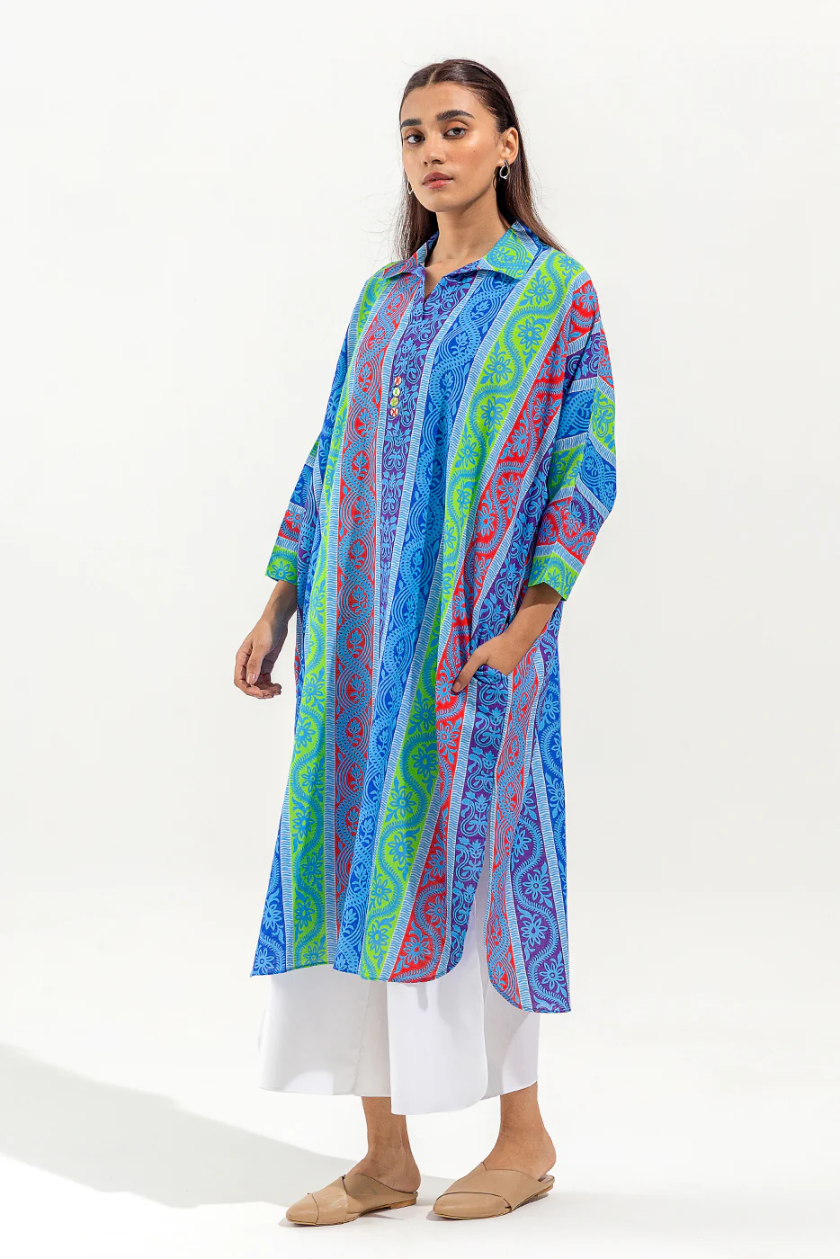 PRINTED KHADDAR SHIRT (PRET) - Image 3