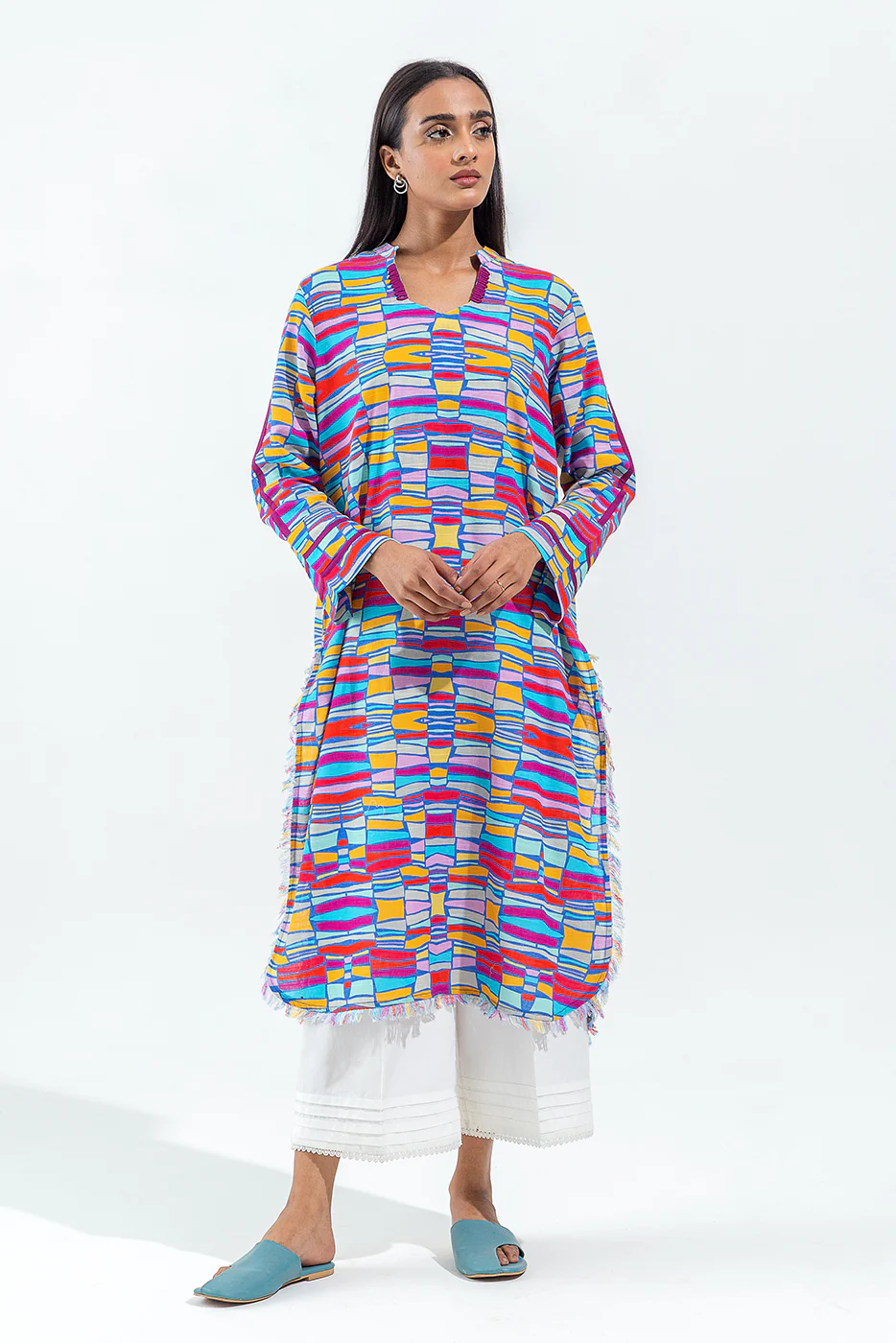 PRINTED SLUB KHADDAR SHIRT (PRET) - Image 2