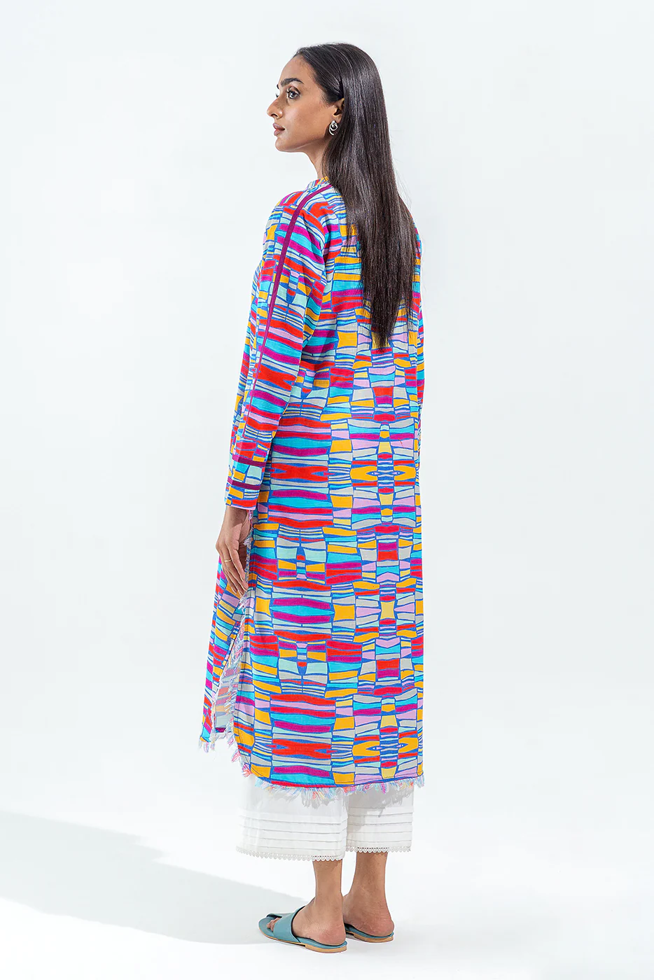 PRINTED SLUB KHADDAR SHIRT (PRET) - Image 3