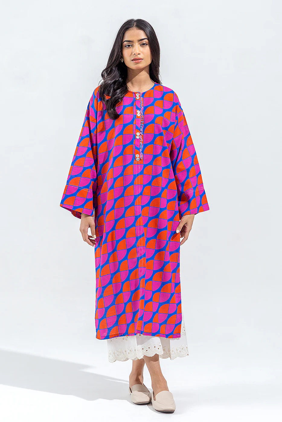 PRINTED SLUB KHADDAR SHIRT (PRET) - Image 2