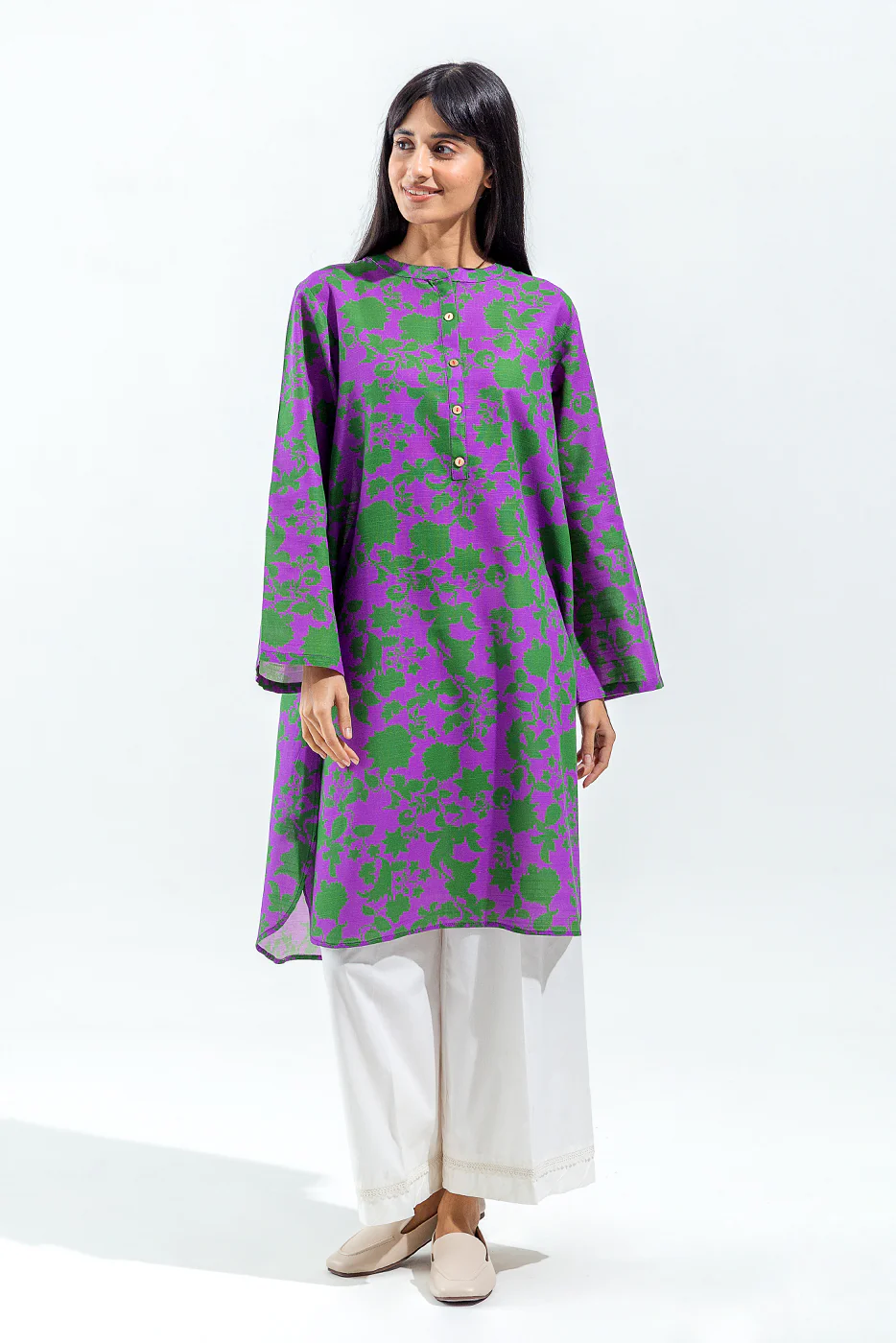 PRINTED SLUB KHADDAR SHIRT (PRET) - Image 2