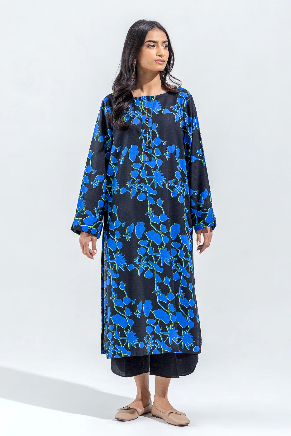 PRINTED SLUB KHADDAR SHIRT (PRET) - Image 2