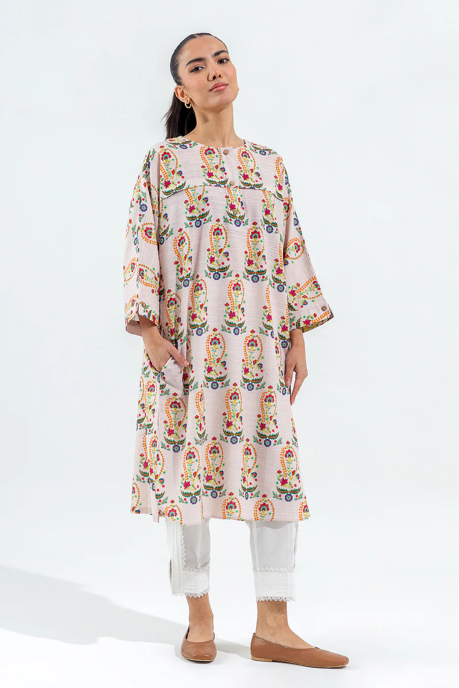 PRINTED SLUB KHADDAR SHIRT (PRET) - Image 4