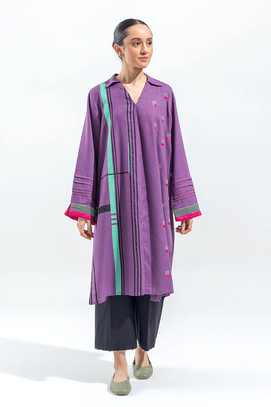 EMBROIDERED TWILL SHIRT (PRET) - Image 2