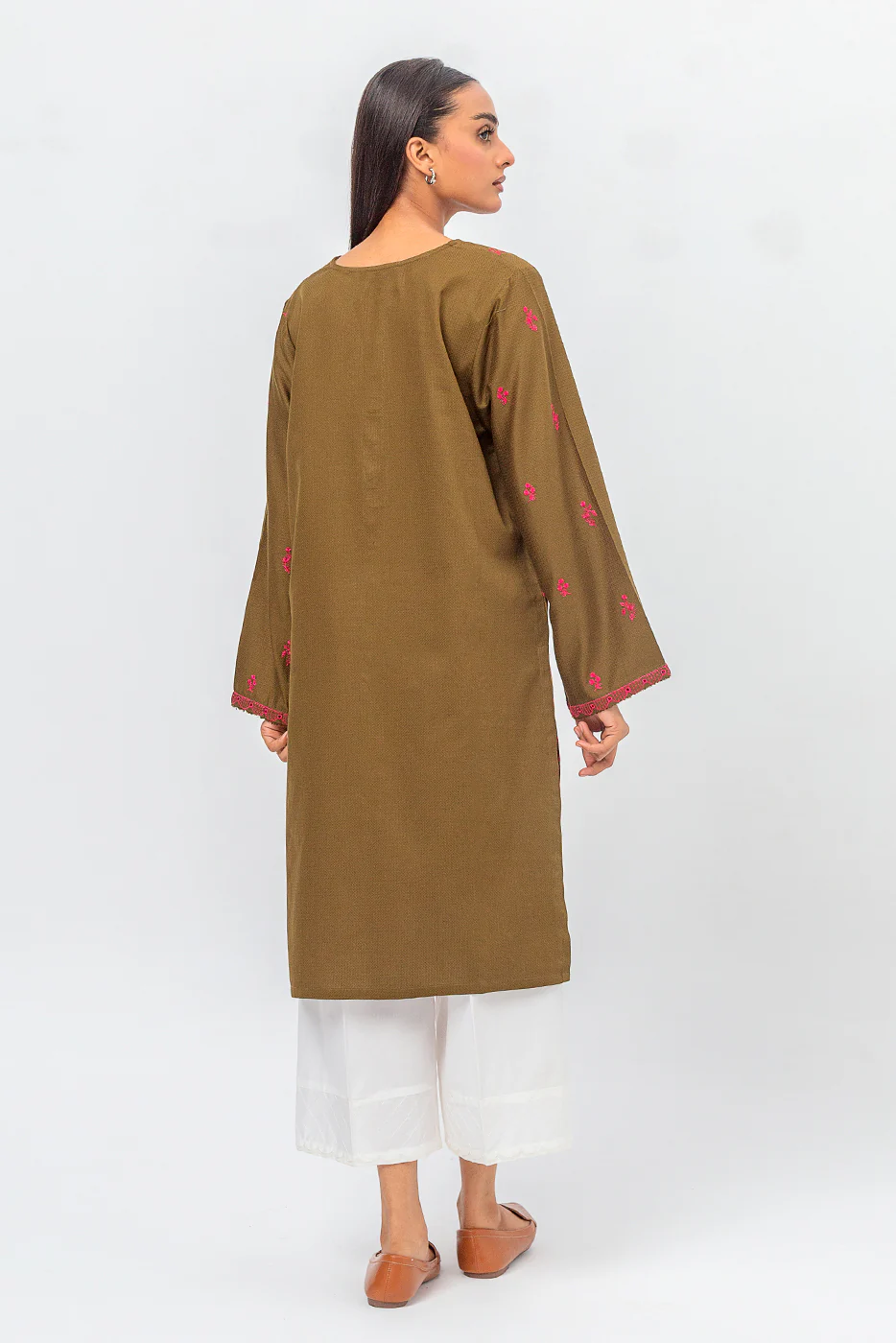 EMBROIDERED DOBBY SHIRT (PRET) - Image 3