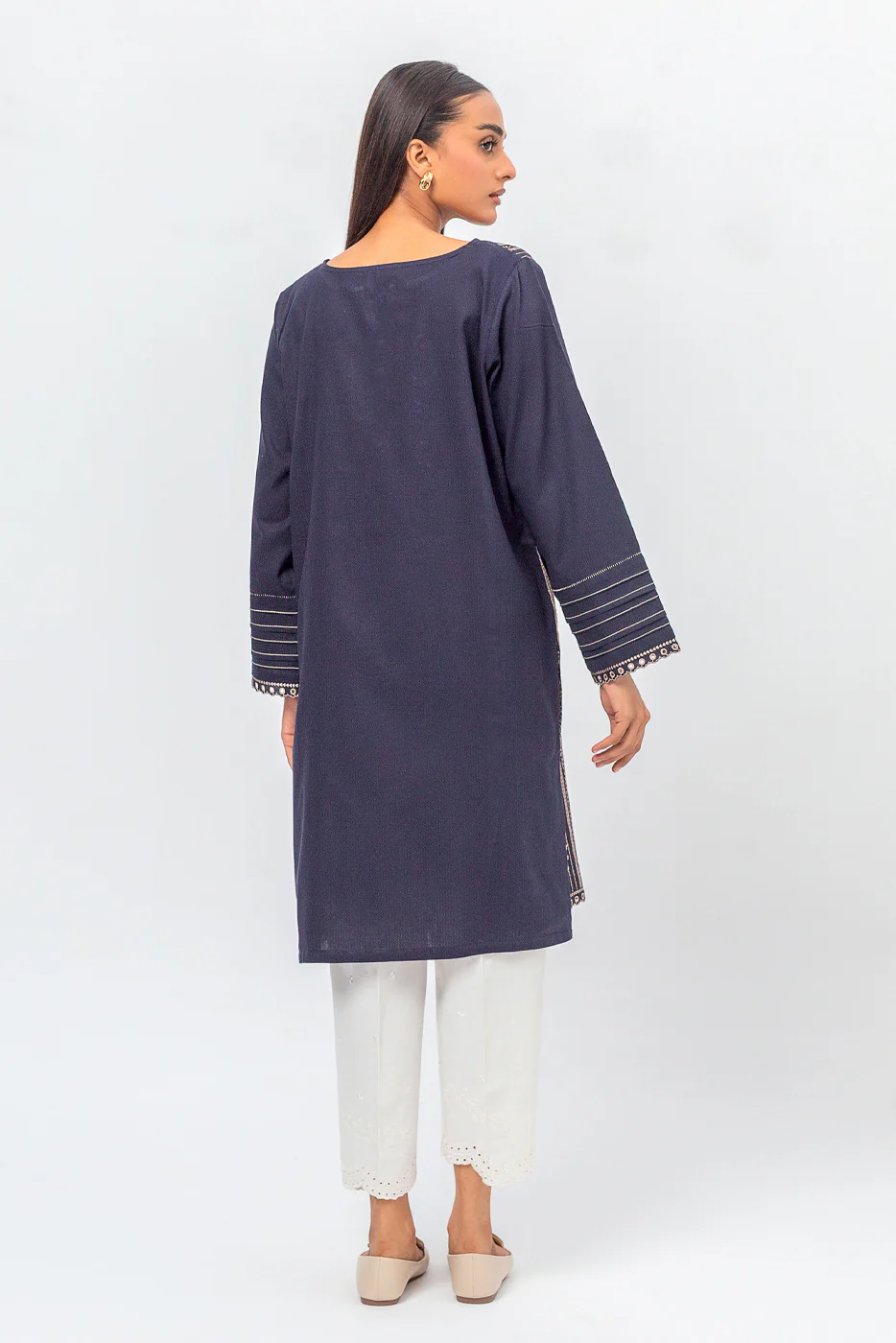 EMBROIDERED DOBBY SHIRT (PRET) - Image 4