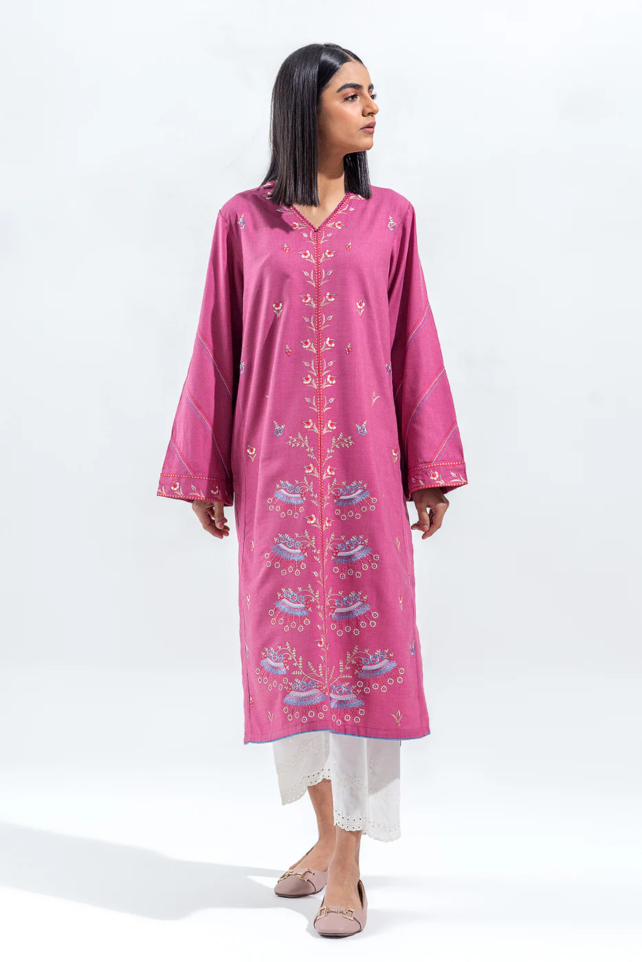 EMBROIDERED CHAMBREY SHIRT(PRET) - Image 4