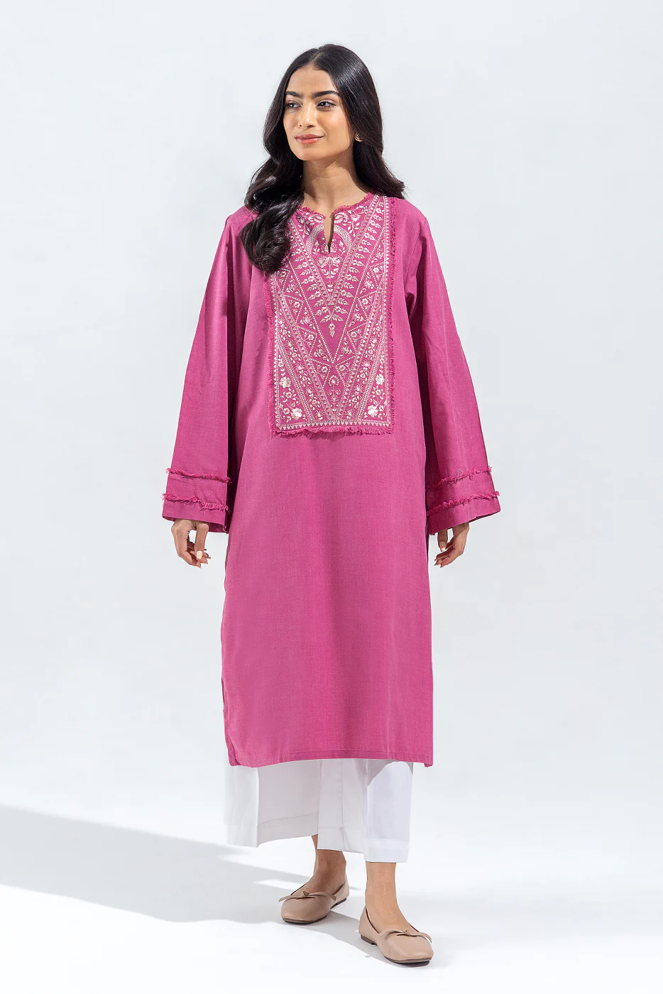 EMBROIDERED CHAMBRAY SHIRT (PRET) - Image 2