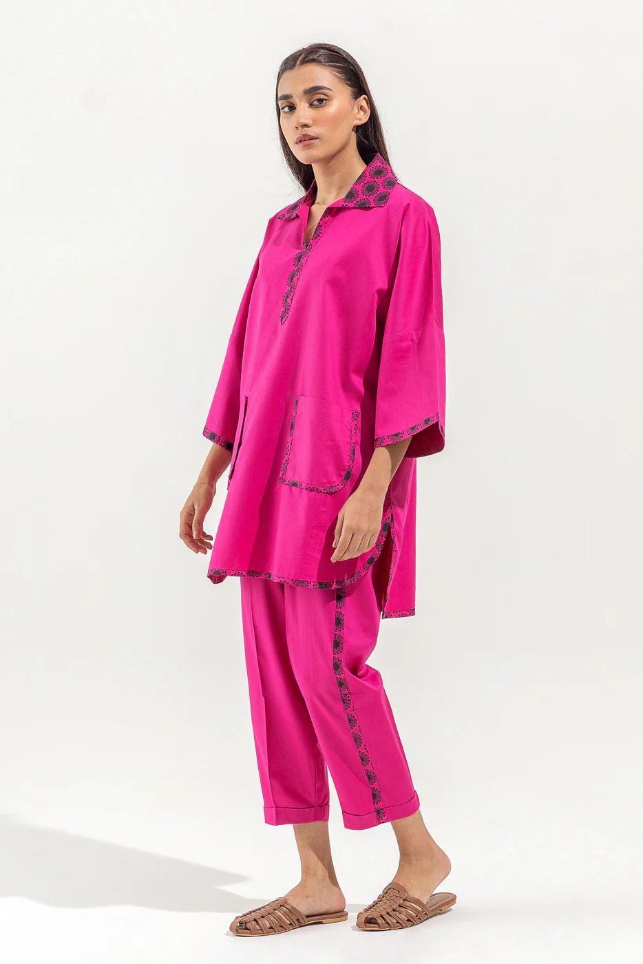 2 PIECE SELF JACQUARD SUIT (PRET) - Image 3
