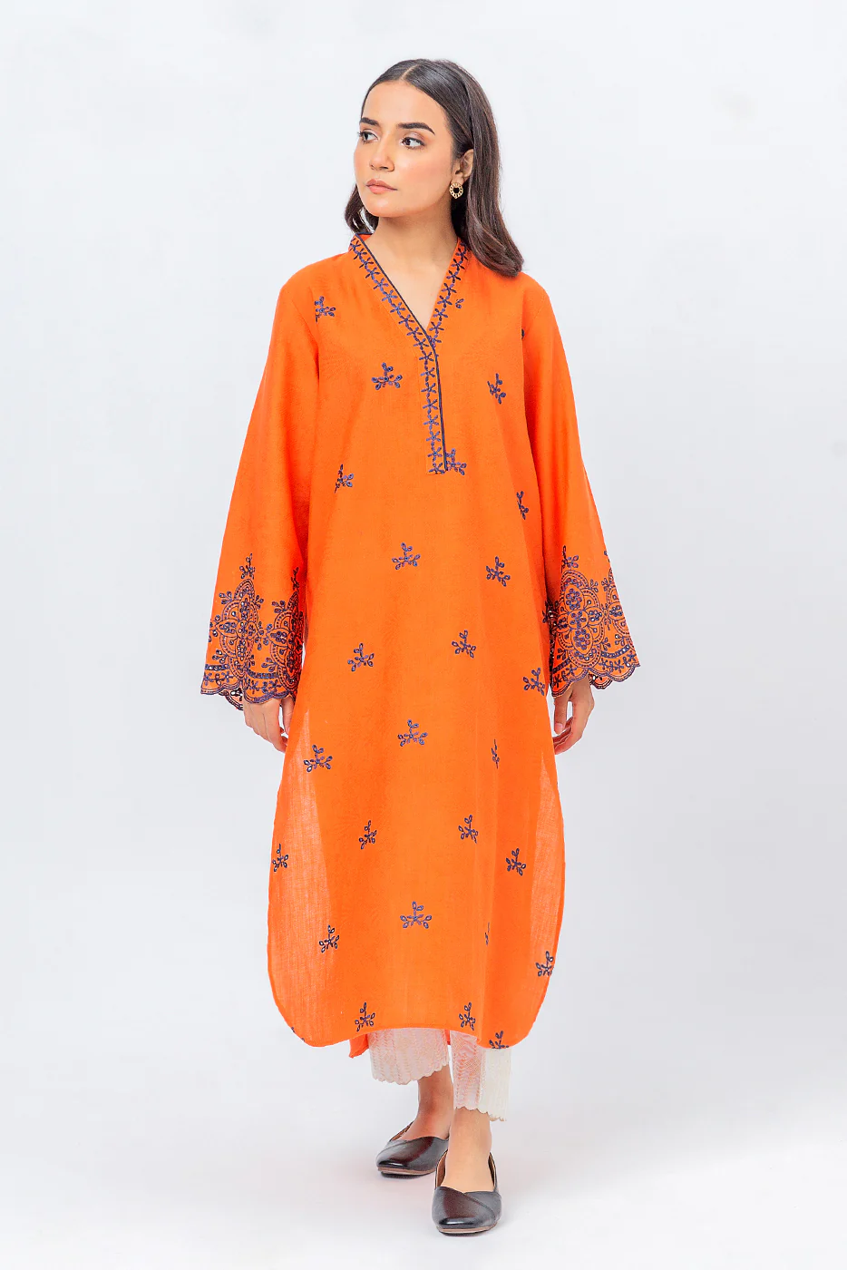 EMBROIDERED KHADDAR JACQUARD SHIRT (PRET) - Image 2