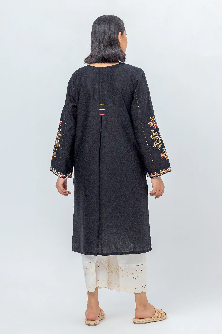 EMBROIDERED KHADDAR JACQUARD SHIRT (PRET) - Image 3