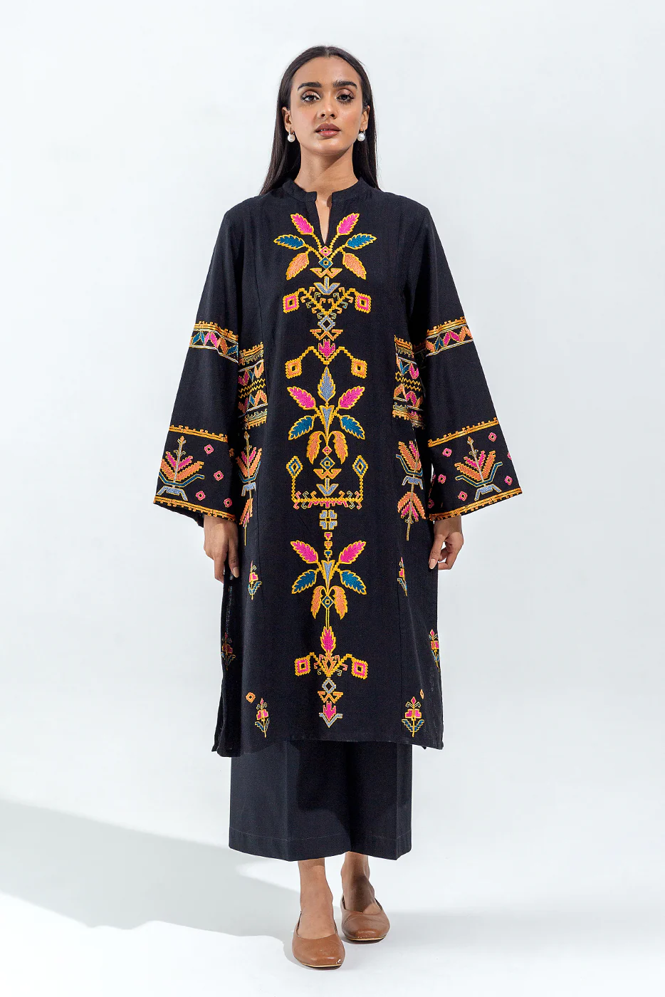 EMBROIDERED DORIA JACQUARD SHIRT (PRET) - Image 2