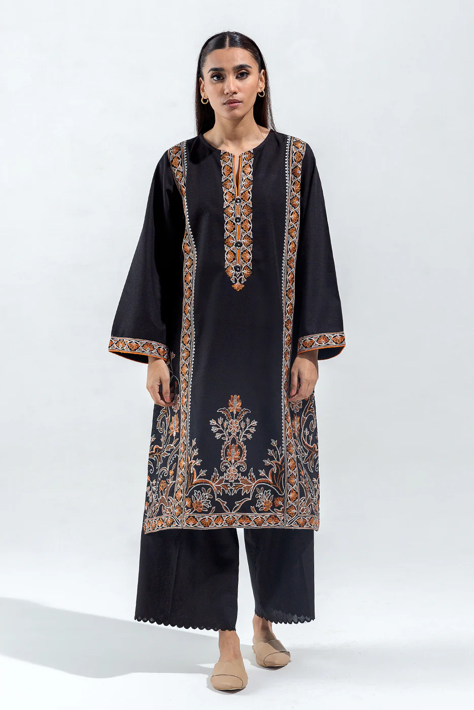EMBROIDERED KHADDAR SHIRT (PRET) - Image 2
