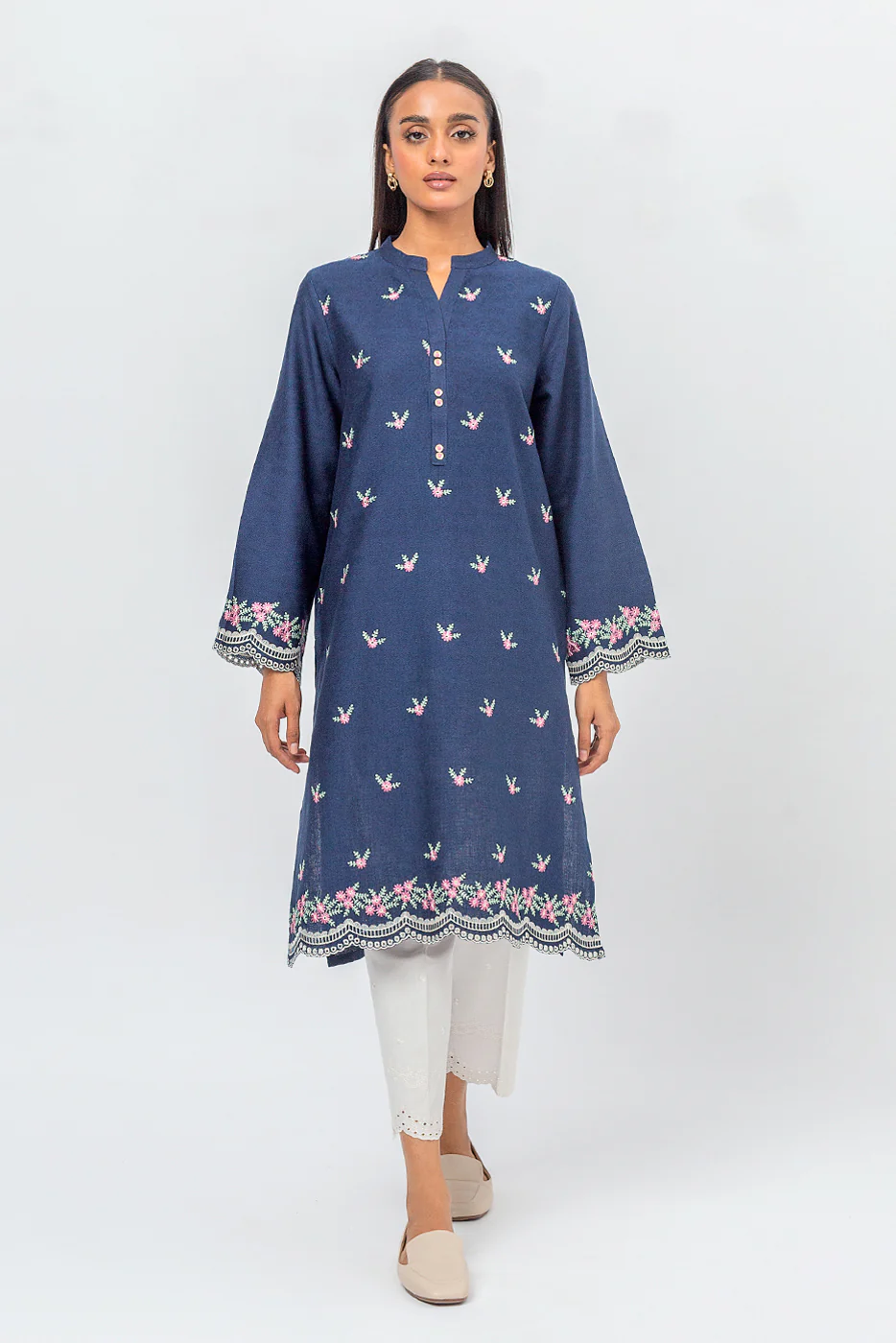 EMBROIDERED JACQUARD SHIRT (PRET) - Image 2