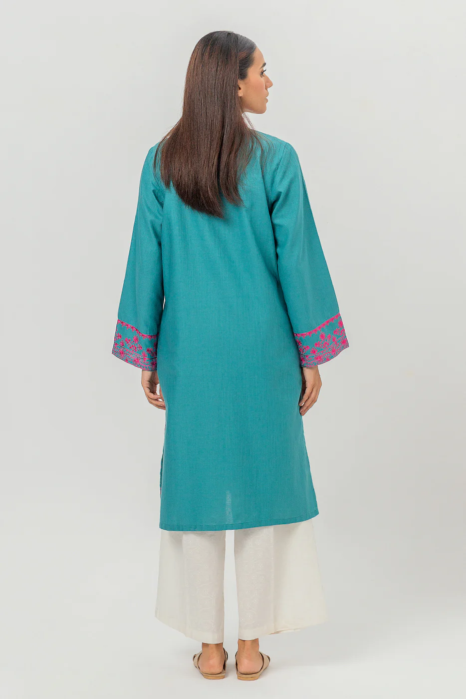 EMBROIDERED KHADDAR SHIRT (PRET) - Image 3