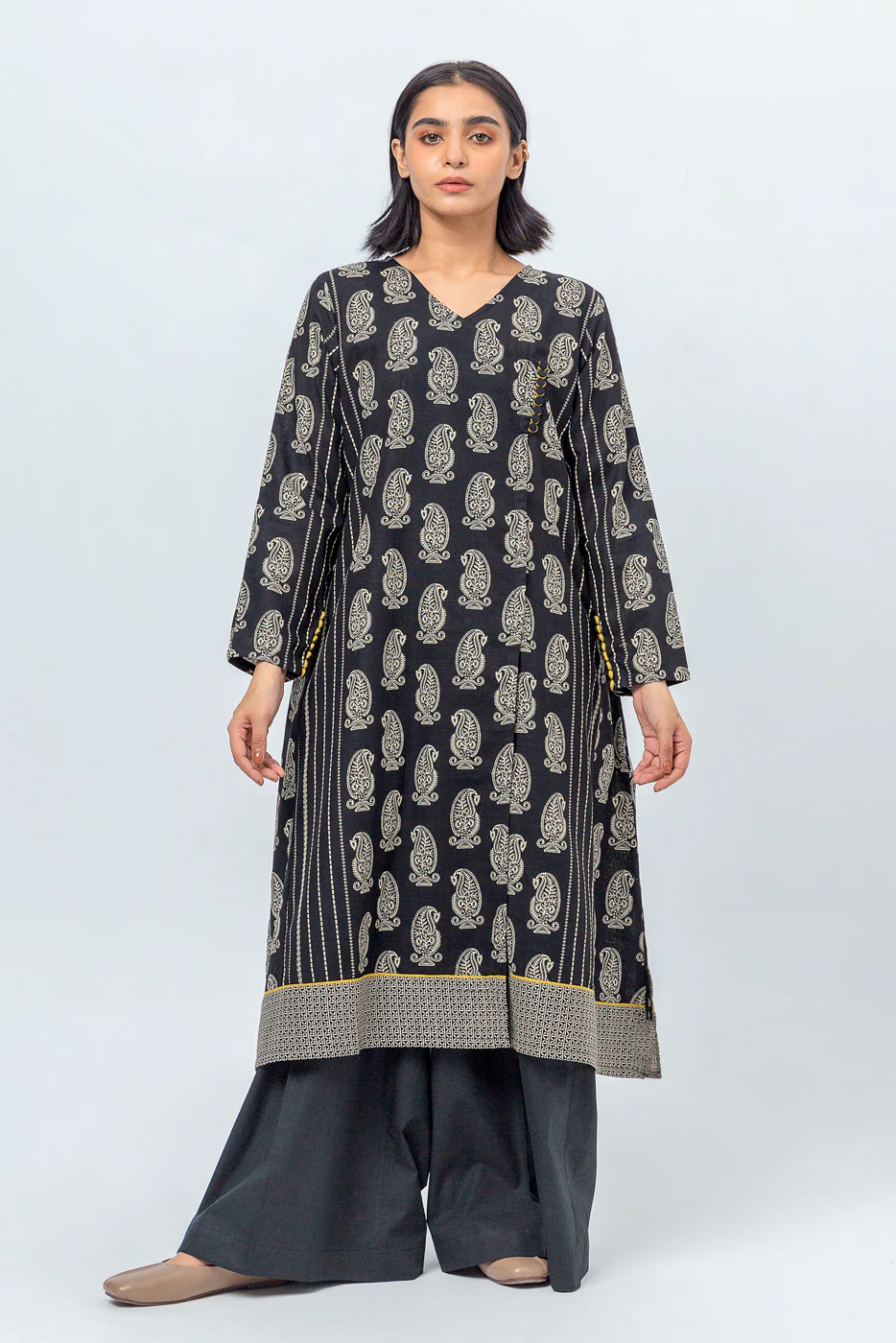 PRINTED KHADDAR SHIRT (PRET) - Image 2