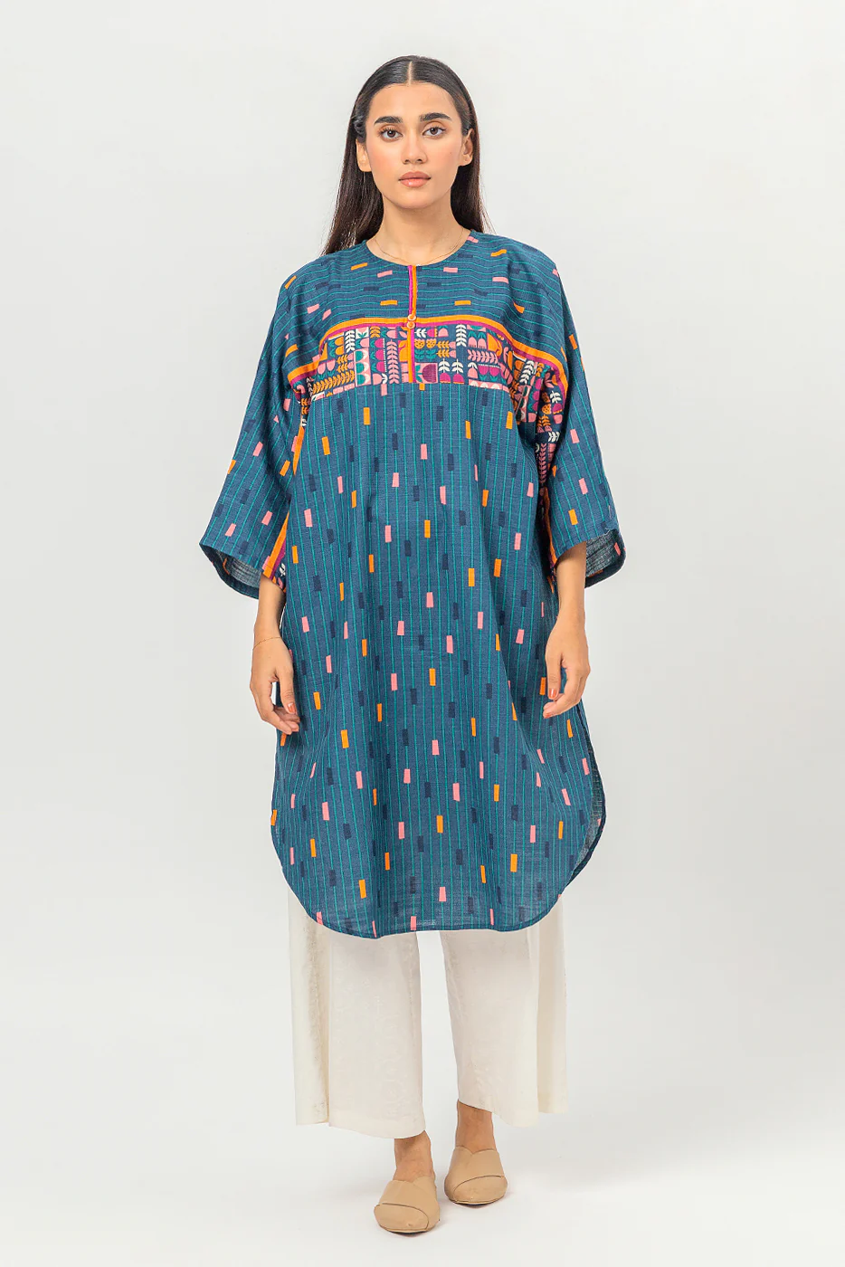 PRINTED KHADDAR SHIRT (PRET) - Image 2