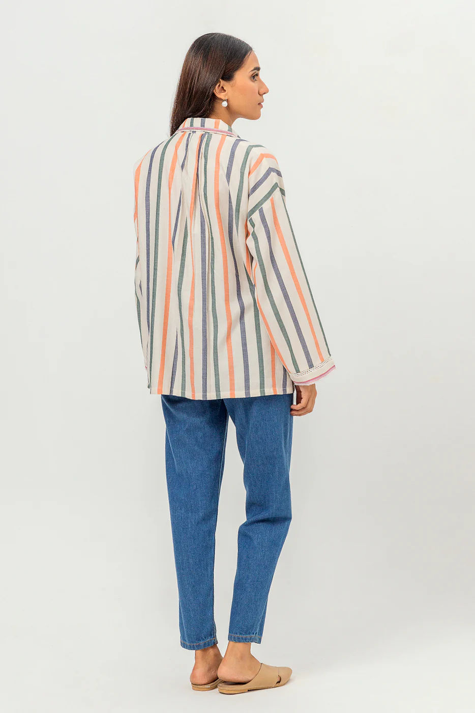 EMBROIDERED YARN DYED SHIRT (PRET) - Image 3